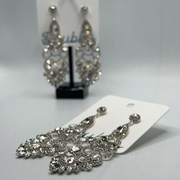 Baubles Silver Austrian Crystals Dangle Earrings - Picture 1 of 7